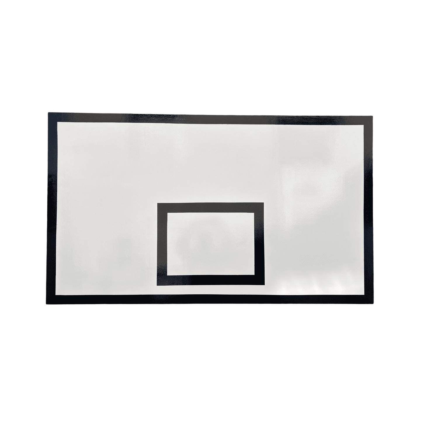 Drvena košarkaška tabla 180x105 cm sa crnim okvirom na beloj pozadini