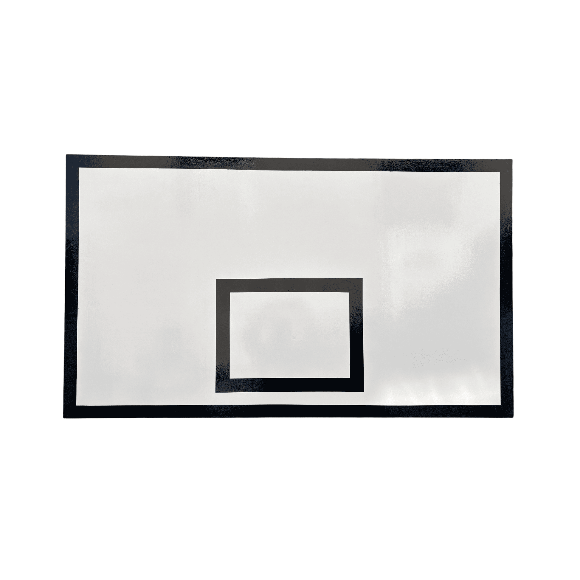 Drvena košarkaška tabla 180x105 cm sa crnim okvirom na beloj pozadini