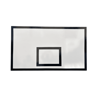 Drvena košarkaška tabla 180x105 cm sa crnim okvirom na beloj pozadini